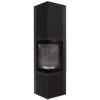 Ocelová kamna na dřevo KRATKI TORA/L 8 kW, průměr 150 křemenný sintr Nero Assoluto černá T