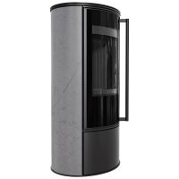 Ocel. kamna KRATKI ERIK, pr 150,5,5 kW GRAY SATIN,ocel kryt,madlo exot.dřevo