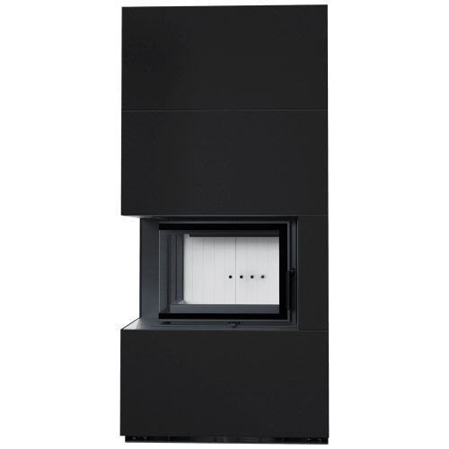 Modulární krb KRATKI FLOKI levostranný 8 kW, průměr 160 žulové panely ZIMBKRATKI ABWE NERO
