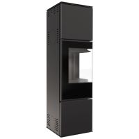 Ocelová kamna na dřevo KRATKI REN/M vlevo, průměr 150, 7 kW černá Thermotec