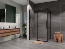 Sprchový kout ALVARO Black line 1400x1000 mm, čiré sklo