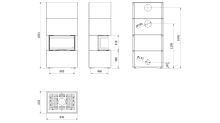 Modulární krb KRATKI NBC/EASY BOX 7 kW, průměr 160 ocelový plášť bílý Se zavíracími dvířky (2)