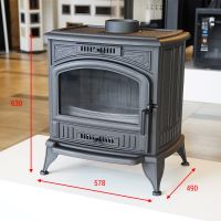 Litinová kamna na dřevo KRATKI K6, průměr 130, 8 kW + příslušenství (14)