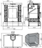 Kachlová kamna MANTA kachlový top+sokl – černá, výkon 2.3–7.2 kW (1)