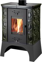 Kachlová kamna EMPOLI – černá / zelená, výkon 2.6–8.4 kW
