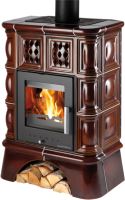 Kachlová kamna TREVISO II s výměníkem, kachlový sokl – černá / hnědá, výkon 2.7–8.0 kW