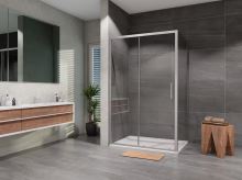 Lansanit Sprchový kout obdélník posuvný Vati 1400x800, chrom, matné sklo