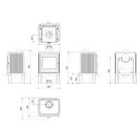 Litinová kamna Koza K11, dřev. nohy, průměr 150, s autom.uzavíráním, 6 kW (1)