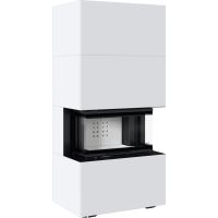 Modulární krb KRATKI NBC/EASY BOX 7 kW, průměr 160 ocelový plášť bílý Se zavíracími dvířky (4)