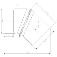 Element z černého plechu Koleno 200/45 (1)