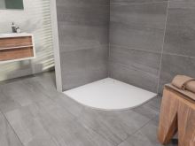 Lansanit Sprchová vanička čtvrtkruhová LUX 900x900 mm, R550, bez nožiček