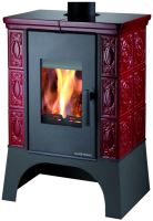 Kachlová kamna EMPOLI AL II s výměníkem, vychlazovací smyčka – černá / bordeaux, výkon 4.0