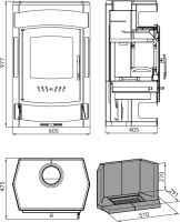 Krbová kamna ORSTED – antracit / serpentino, výkon 2.6–8.7 kW (1)