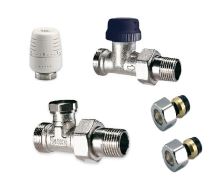 Ventilový set pro radiátory s bočním připojením , přímý,  CU15 EK*1/2  IVAR KIT VD 2105N