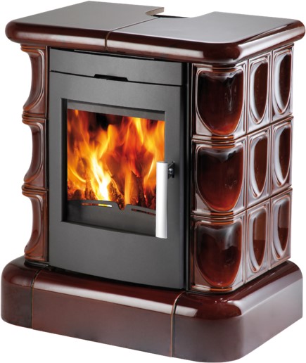 Kachlová kamna MANTA kachlový top+sokl – černá / hnědá, výkon 2.3–7.2 kW