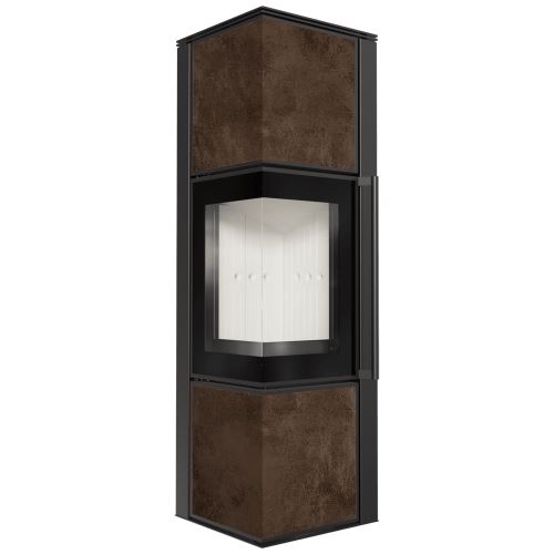 Ocelová kamna na dřevo KRATKI TORA/M 8 kW, průměr 150 křemenný sintr OXIDE MORO samozavíra