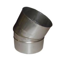 Koleno 15°, průměr 160 mm, nerezové