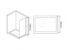 Sprchový kout VATI 1200x800 mm, čiré sklo, včetně vaničky (12)