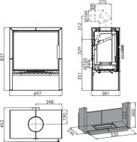 Kachlová kamna JONSBO – černá, výkon 4.0–8.3 kW (1)
