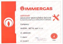 Certifikát Immergas