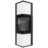 Ocelová kamna na dřevo KRATKI TORA/M 8 kW, průměr 150 bílý skleněný panel černá Thermotec
