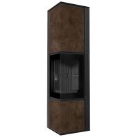 Ocelová kamna na dřevo KRATKI TORA/L 8 kW, průměr 150 křemenný sintr OXIDE MORO černá Ther