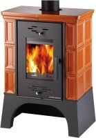 Kachlová kamna EBOLI – černá / karamel, výkon 2.6–8.4 kW