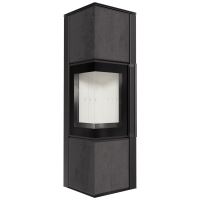 Ocelová kamna na dřevo KRATKI TORA/M 8 kW, průměr 150 křemenný sintr NATURALI PIETRA DI SA