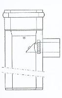 ALMEVA - LAS-LIL trubkový díl s 87° odbočkou a zpětnou klapkou průměr 125/180 mm, délka 1,00 metr (plast/nerez)