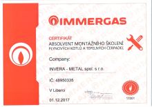 Certifikát Immergas (1)