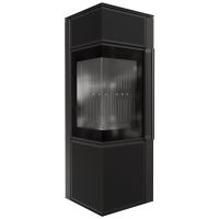 Ocelová kamna na dřevo KRATKI TORA/S 8 kW, průměr 150 křemenný sintr Nero Assoluto černá T