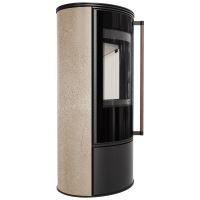 Ocel. kamna KRATKI ERIK, pr 150,5,5 kW GOLD SATIN,ocel kryt,madlo exot.dřevo