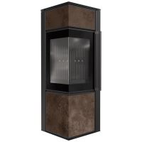 Ocelová kamna na dřevo KRATKI TORA/S 8 kW, průměr 150 křemenný sintr OXIDE MORO černá Ther