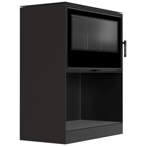 Ocelová kamna na dřevo KRATKI KARI 95, průměr 180, 14 kW, integr. dřevník
