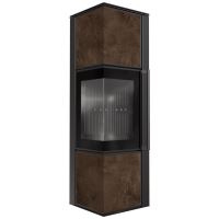 Ocelová kamna na dřevo KRATKI TORA/M 8 kW, průměr 150 křemenný sintr OXIDE MORO černá Ther