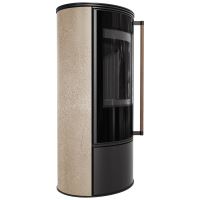 Ocel. kamna KRATKI ERIK, pr 150,5,5 kW GOLD SATIN,ocel kryt,madlo exot.dřevo