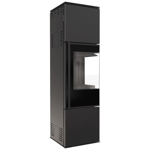 Ocelová kamna na dřevo KRATKI REN/M vpravo, průměr 150, 7 kW černá Thermotec