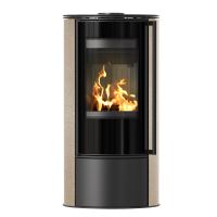 Ocel. kamna KRATKI ERIK, pr 150,5,5 kW GOLD SATIN,ocel kryt,madlo exot.dřevo