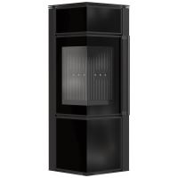 Ocelová kamna na dřevo KRATKI TORA/S 8 kW, průměr 150 černý skleněný panel černá Thermotec