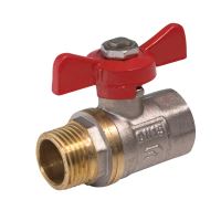 Kulový kohout plnoprůtokový &quot;s ucpávkou&quot; motýl DN 25 - 1&quot; (F-M)