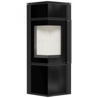 Ocelová kamna na dřevo KRATKI TORA/S 8 kW, průměr 150 černý skleněný panel