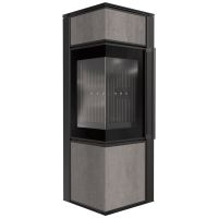 Ocelová kamna na dřevo KRATKI TORA/S 8 kW, průměr 150 křemenný sintr NATURALI PIETRA DI SA